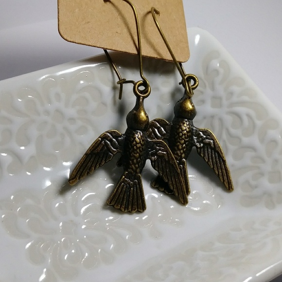 boho bird earrings w/french hooks jewelry gift - Picture 2 of 5